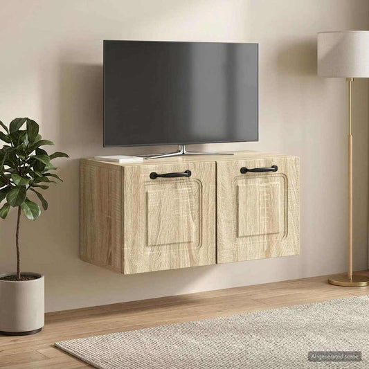 Nástěnná Tv Skříň Dub Sonoma 59,5 X 31 X 30 Cm Kompozitní Dřevo