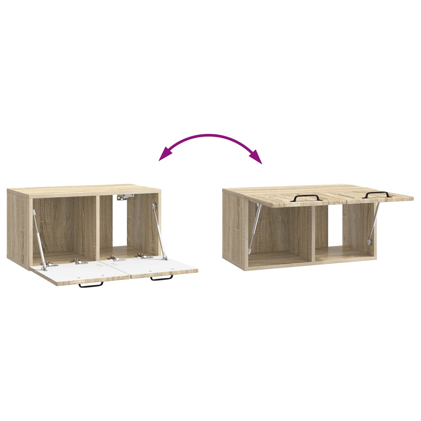 Nástěnná Tv Skříň Dub Sonoma 59,5 X 31 X 30 Cm Kompozitní Dřevo