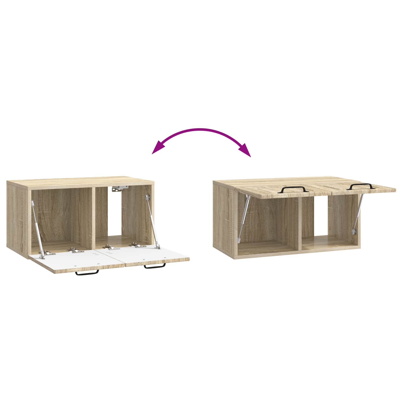 Nástěnná Tv Skříň Dub Sonoma 59,5 X 31 X 30 Cm Kompozitní Dřevo