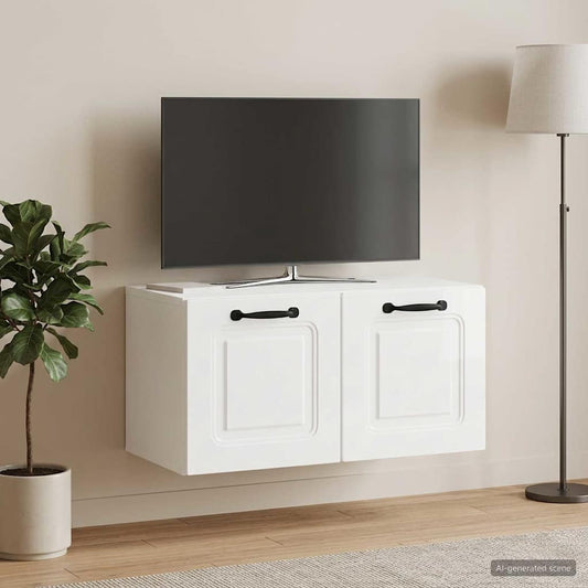 Nástěnná Tv Skříň Bílá S Vysokým Leskem 59,5 X 31 X 30 Cm