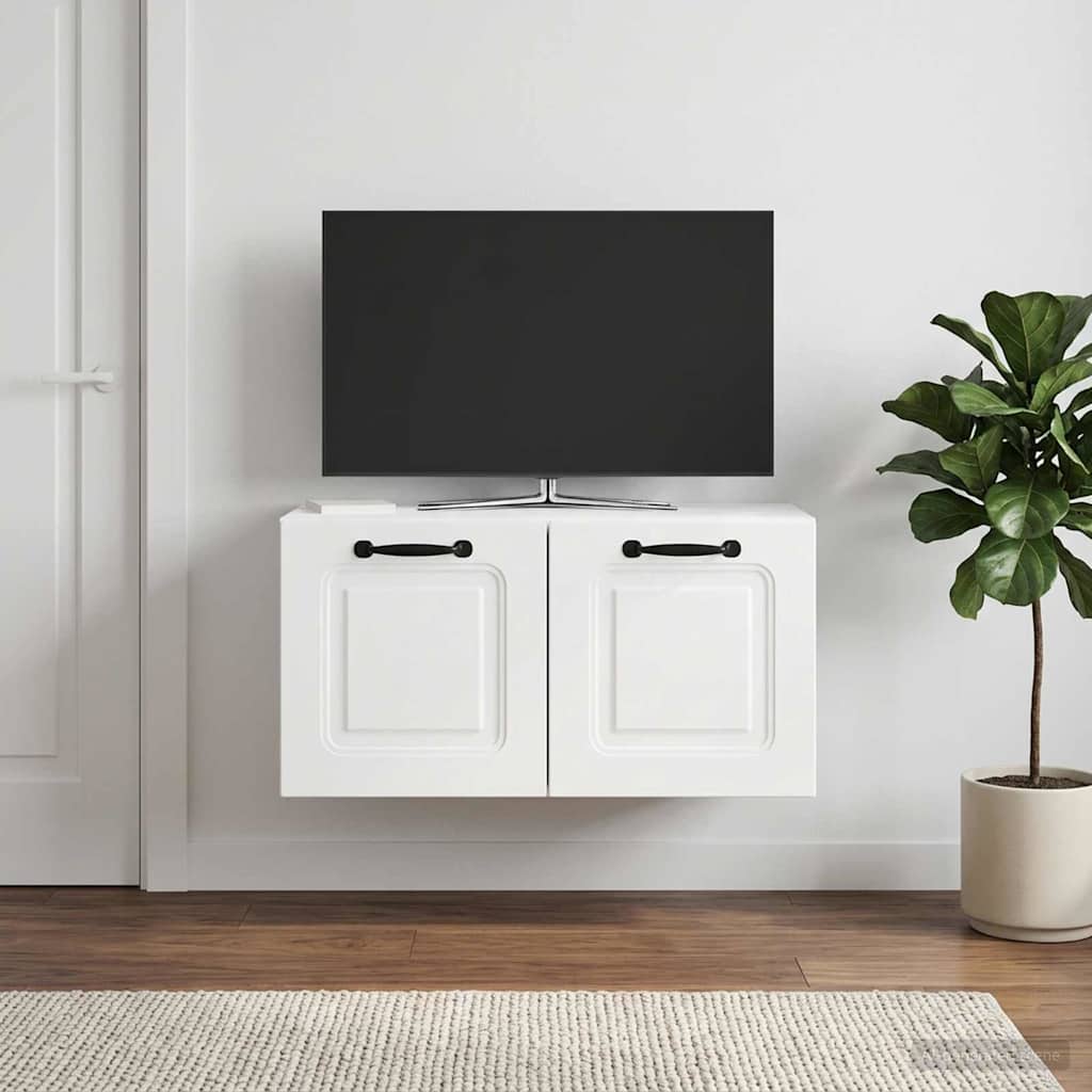 Nástěnná Tv Skříň Bílá S Vysokým Leskem 59,5 X 31 X 30 Cm