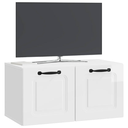 Nástěnná Tv Skříň Bílá S Vysokým Leskem 59,5 X 31 X 30 Cm