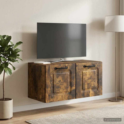 Nástěnná Tv Skříň Nástěnný Kouřový Dub 59,5 X 31 X 30 Cm