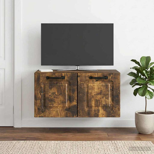Nástěnná Tv Skříň Nástěnný Kouřový Dub 59,5 X 31 X 30 Cm