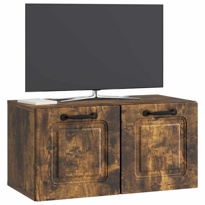 Nástěnná Tv Skříň Nástěnný Kouřový Dub 59,5 X 31 X 30 Cm