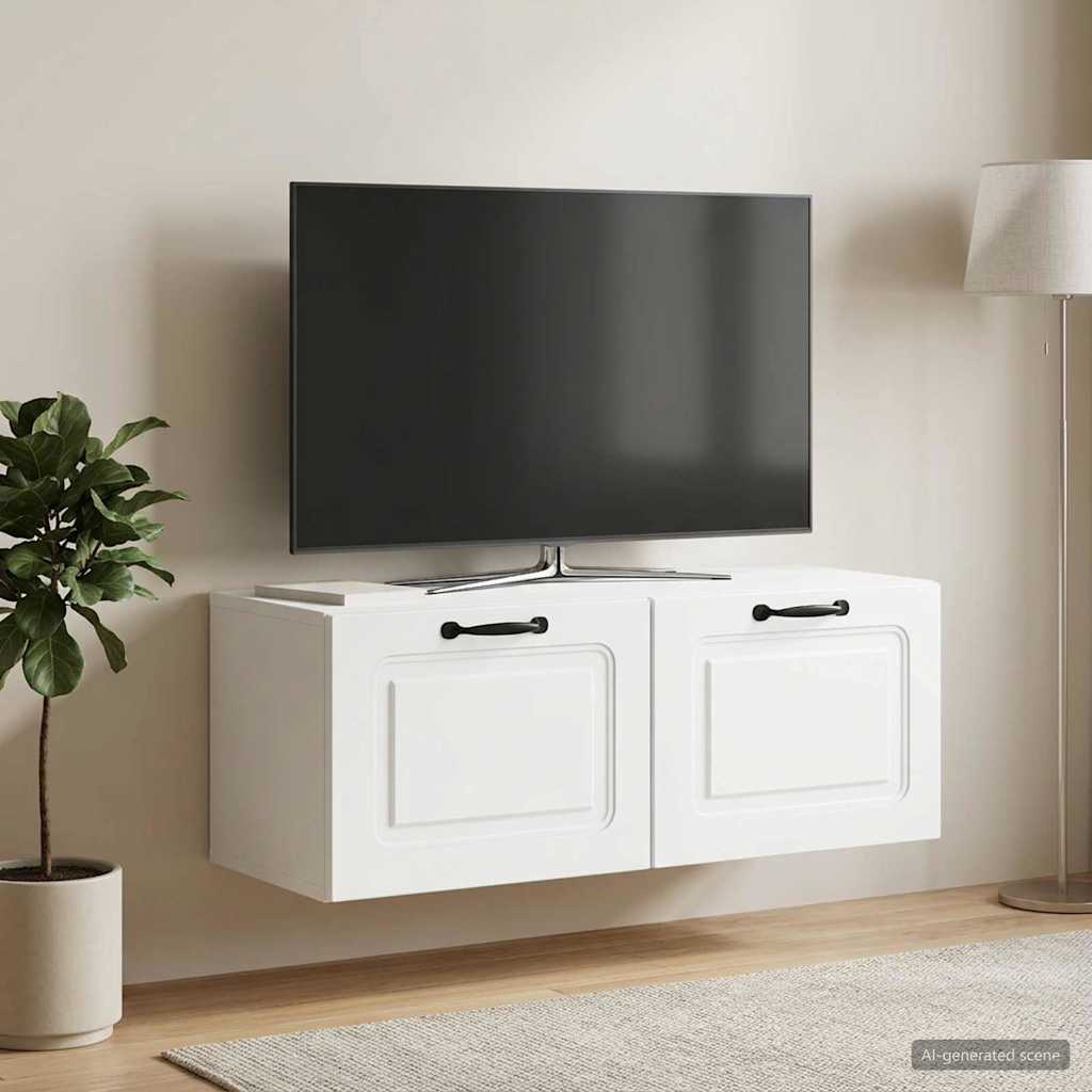 Nástěnná Tv Skříň Bílá 78,5 X 31 X 30 Cm Kompozitní Dřevo