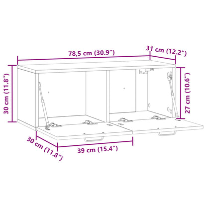 Nástěnná Tv Skříň Bílá 78,5 X 31 X 30 Cm Kompozitní Dřevo