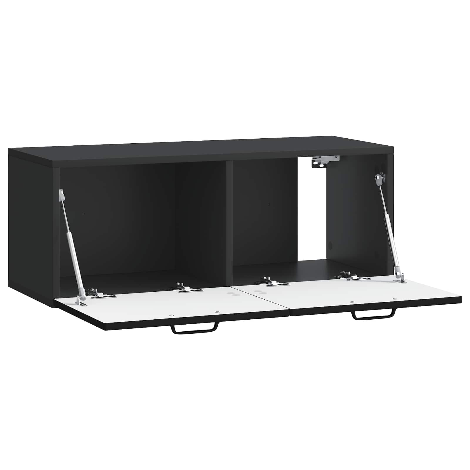 Nástěnná Tv Skříň Černá 78,5 X 31 X 30 Cm Kompozitní Dřevo