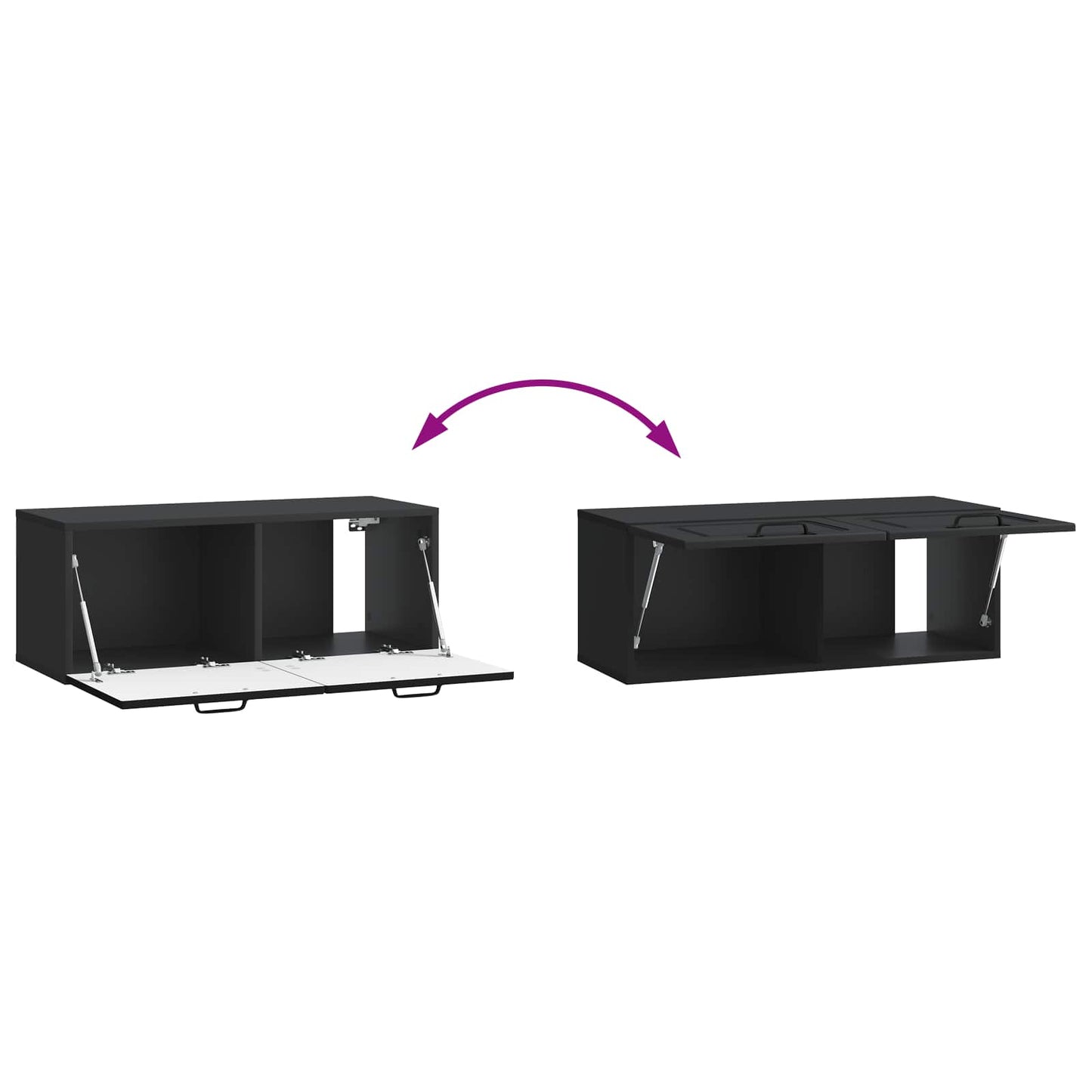 Nástěnná Tv Skříň Černá 78,5 X 31 X 30 Cm Kompozitní Dřevo