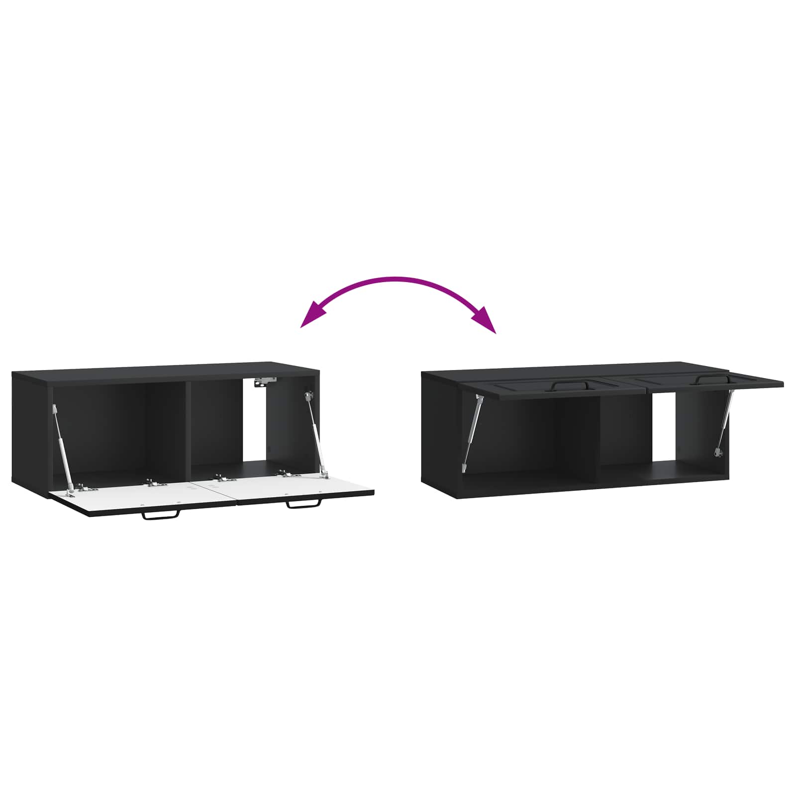 Nástěnná Tv Skříň Černá 78,5 X 31 X 30 Cm Kompozitní Dřevo