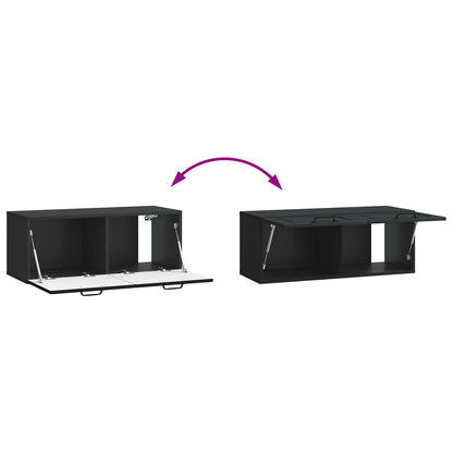 Nástěnná Tv Skříň Černá 78,5 X 31 X 30 Cm Kompozitní Dřevo