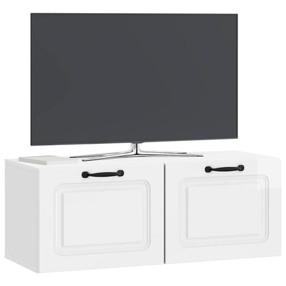 Nástěnná Tv Skříň Bílá S Vysokým Leskem 78,5 X 31 X 30 Cm