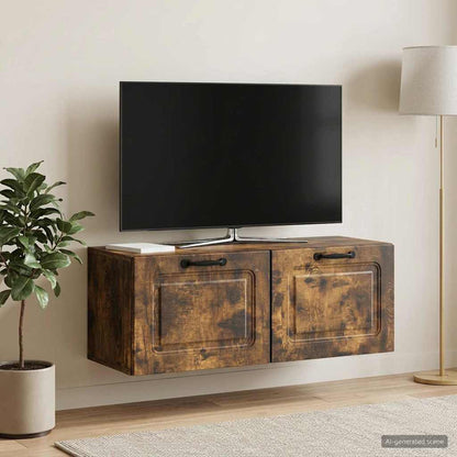 Nástěnná Tv Skříň Nástěnný Kouřový Dub 78,5 X 31 X 30 Cm