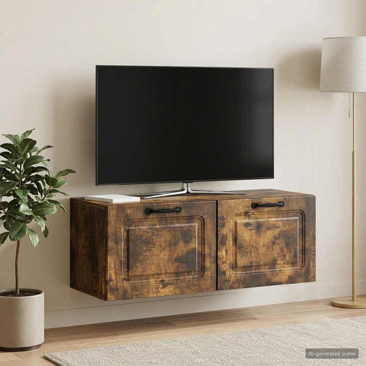 Nástěnná Tv Skříň Nástěnný Kouřový Dub 78,5 X 31 X 30 Cm
