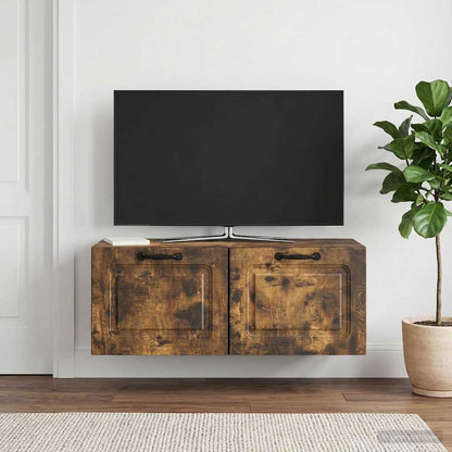 Nástěnná Tv Skříň Nástěnný Kouřový Dub 78,5 X 31 X 30 Cm
