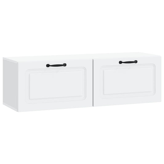 Nástěnná Tv Skříň Bílá 98 X 31 X 30 Cm Kompozitní Dřevo