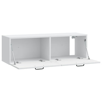 Nástěnná Tv Skříň Bílá 98 X 31 X 30 Cm Kompozitní Dřevo
