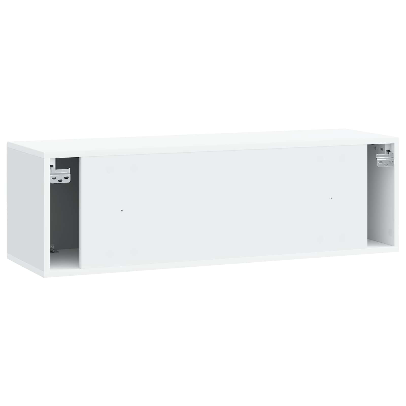 Nástěnná Tv Skříň Bílá 98 X 31 X 30 Cm Kompozitní Dřevo