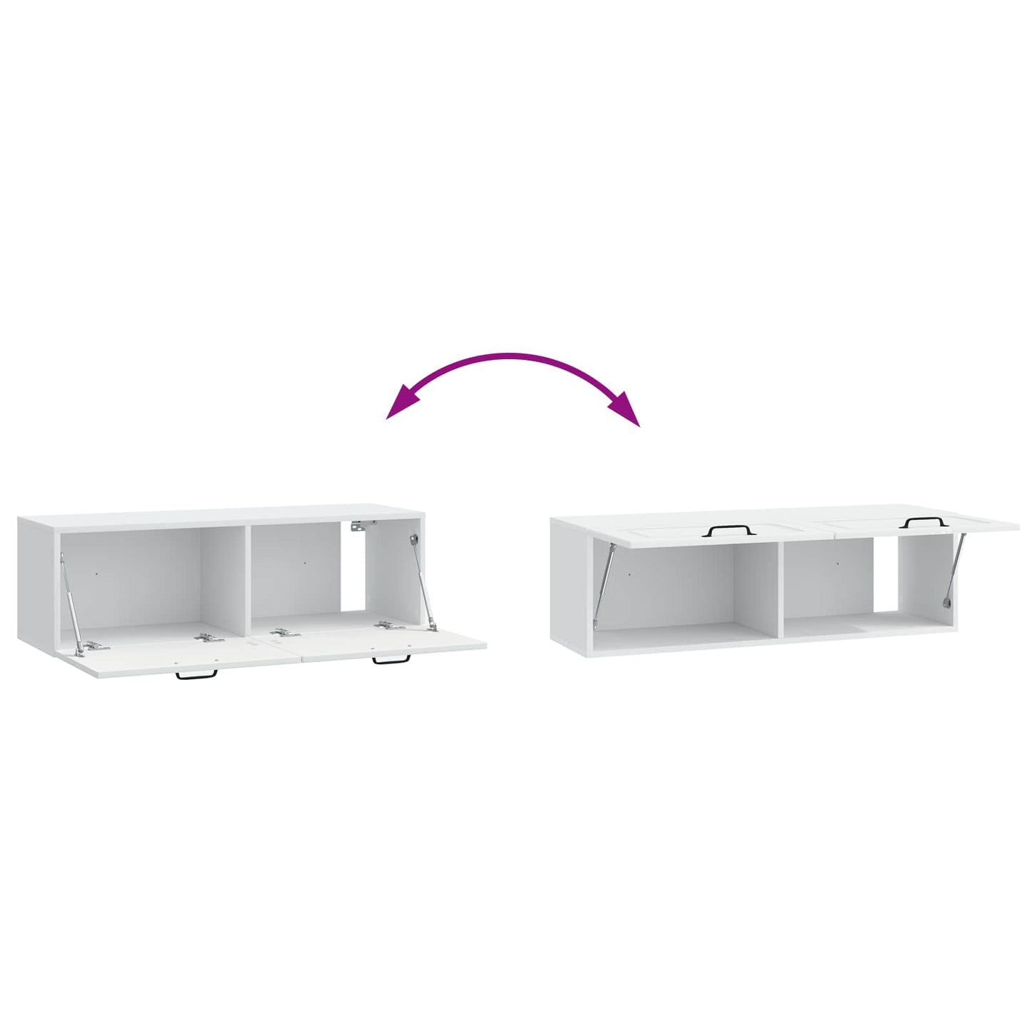Nástěnná Tv Skříň Bílá 98 X 31 X 30 Cm Kompozitní Dřevo