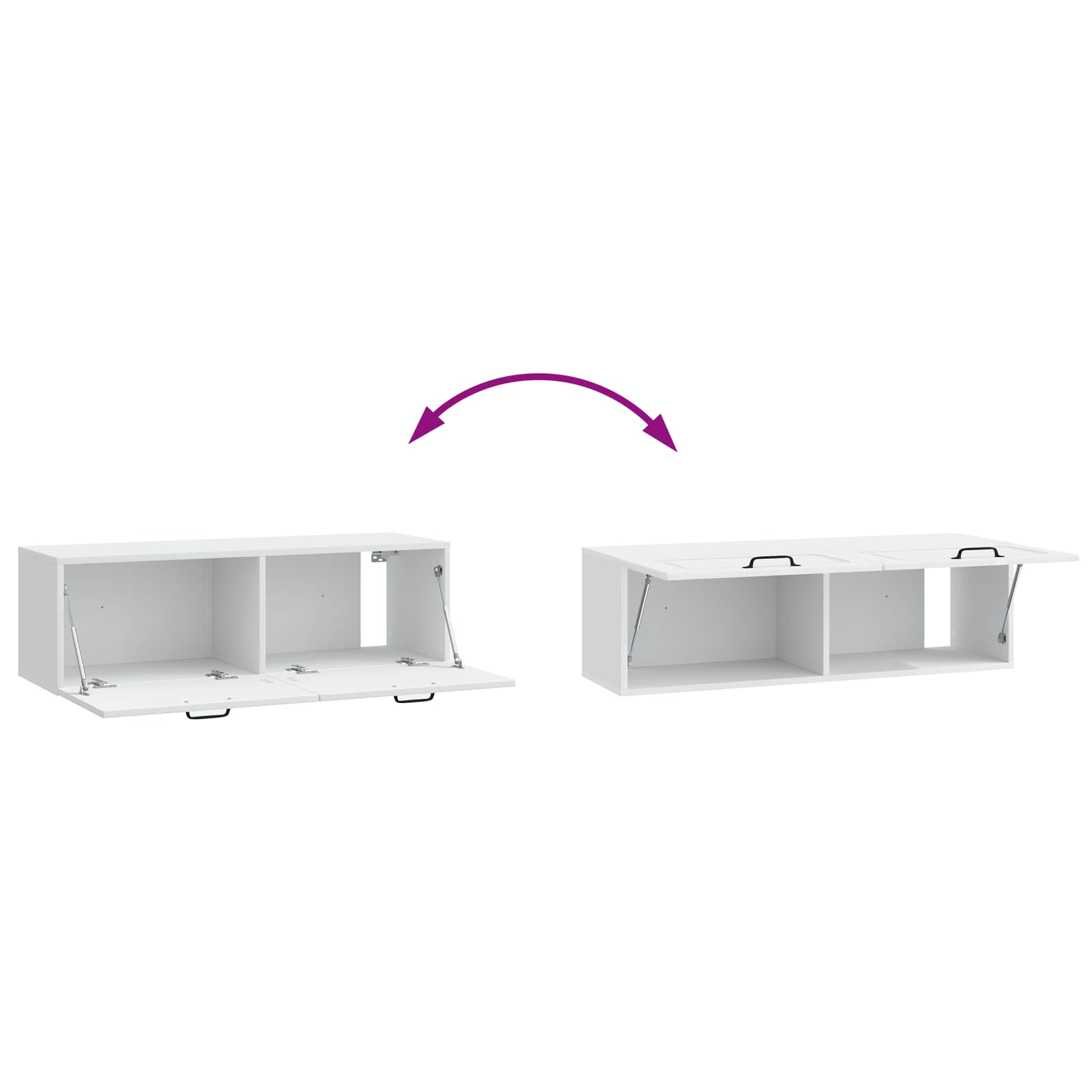 Nástěnná Tv Skříň Bílá 98 X 31 X 30 Cm Kompozitní Dřevo