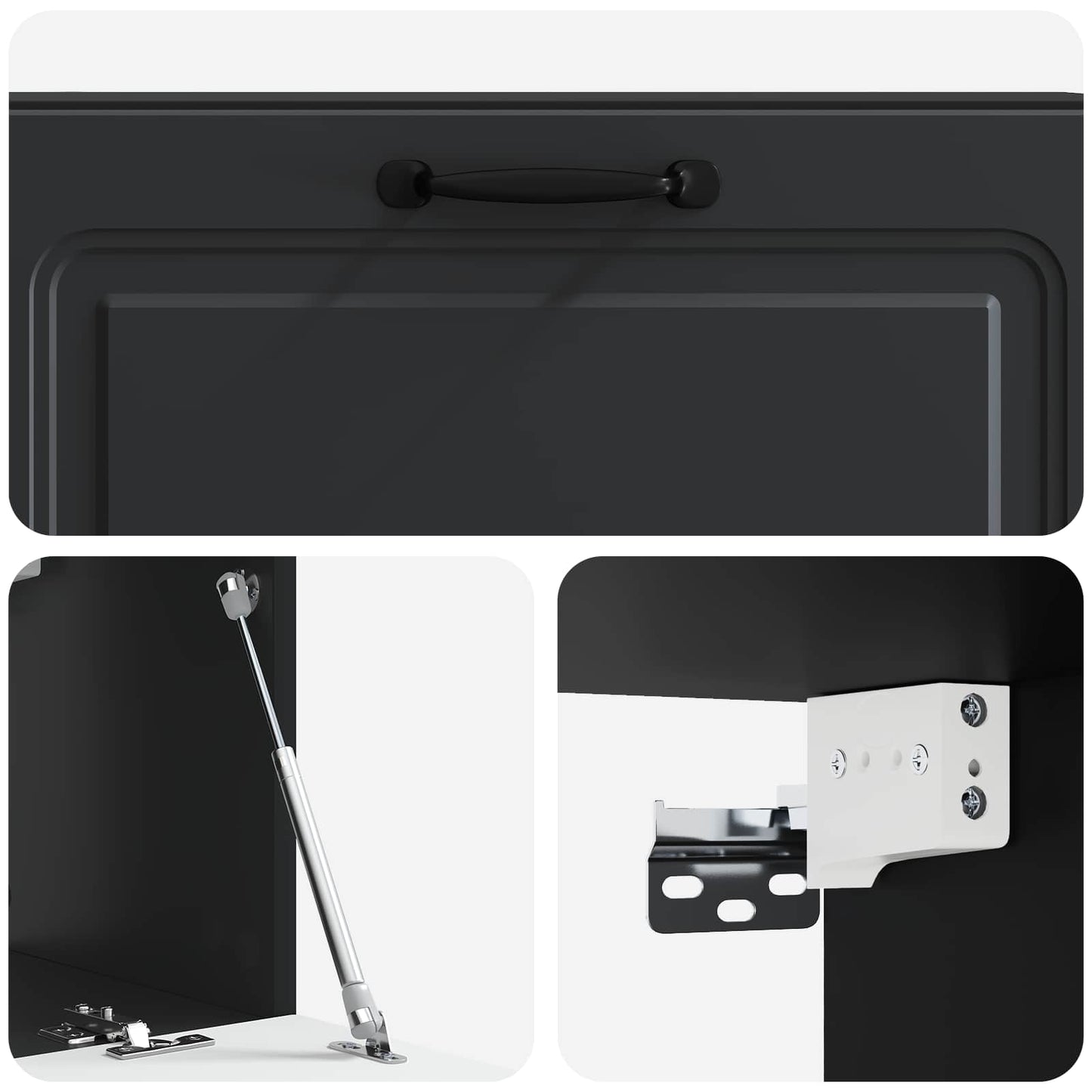 Nástěnná Tv Skříň Černá 98 X 31 X 30 Cm Kompozitní Dřevo