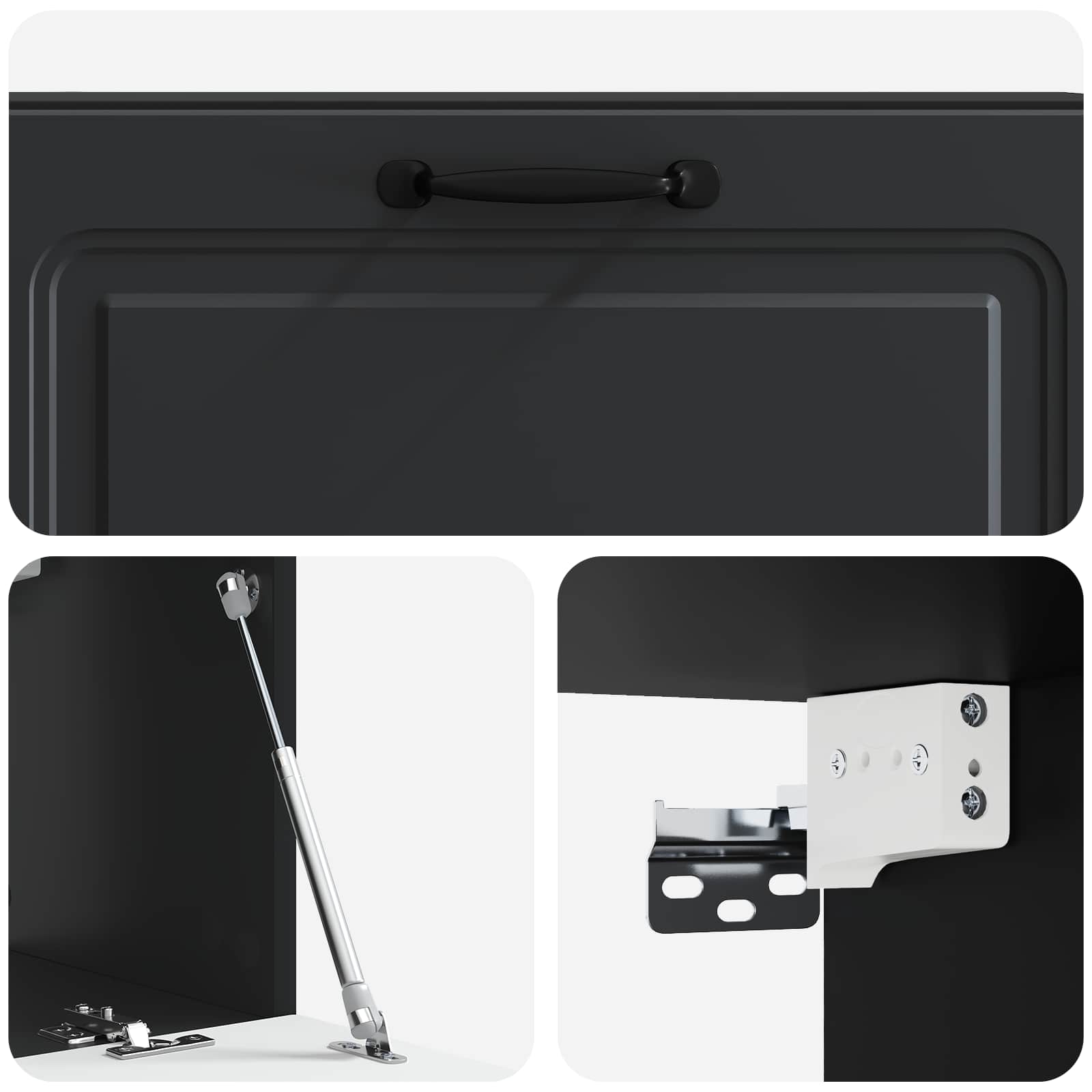 Nástěnná Tv Skříň Černá 98 X 31 X 30 Cm Kompozitní Dřevo