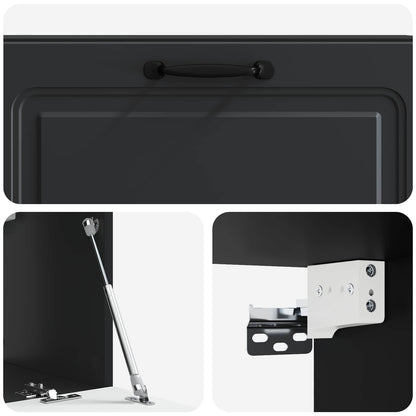 Nástěnná Tv Skříň Černá 98 X 31 X 30 Cm Kompozitní Dřevo