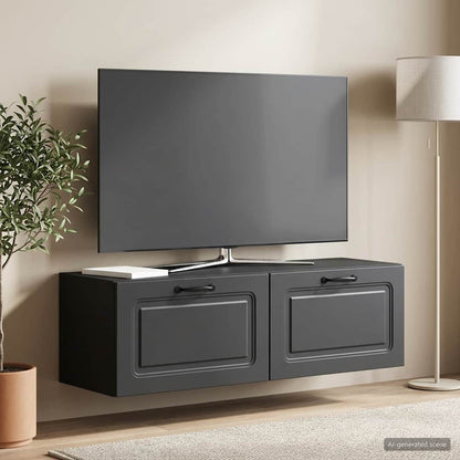 Nástěnná Tv Skříň Černá 98 X 31 X 30 Cm Kompozitní Dřevo