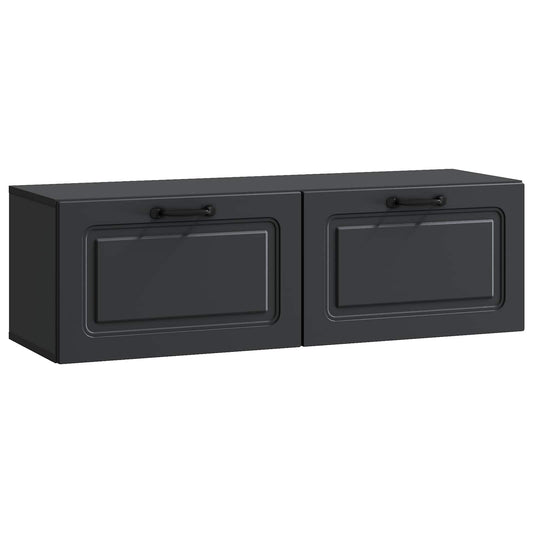 Nástěnná Tv Skříň Černá 98 X 31 X 30 Cm Kompozitní Dřevo