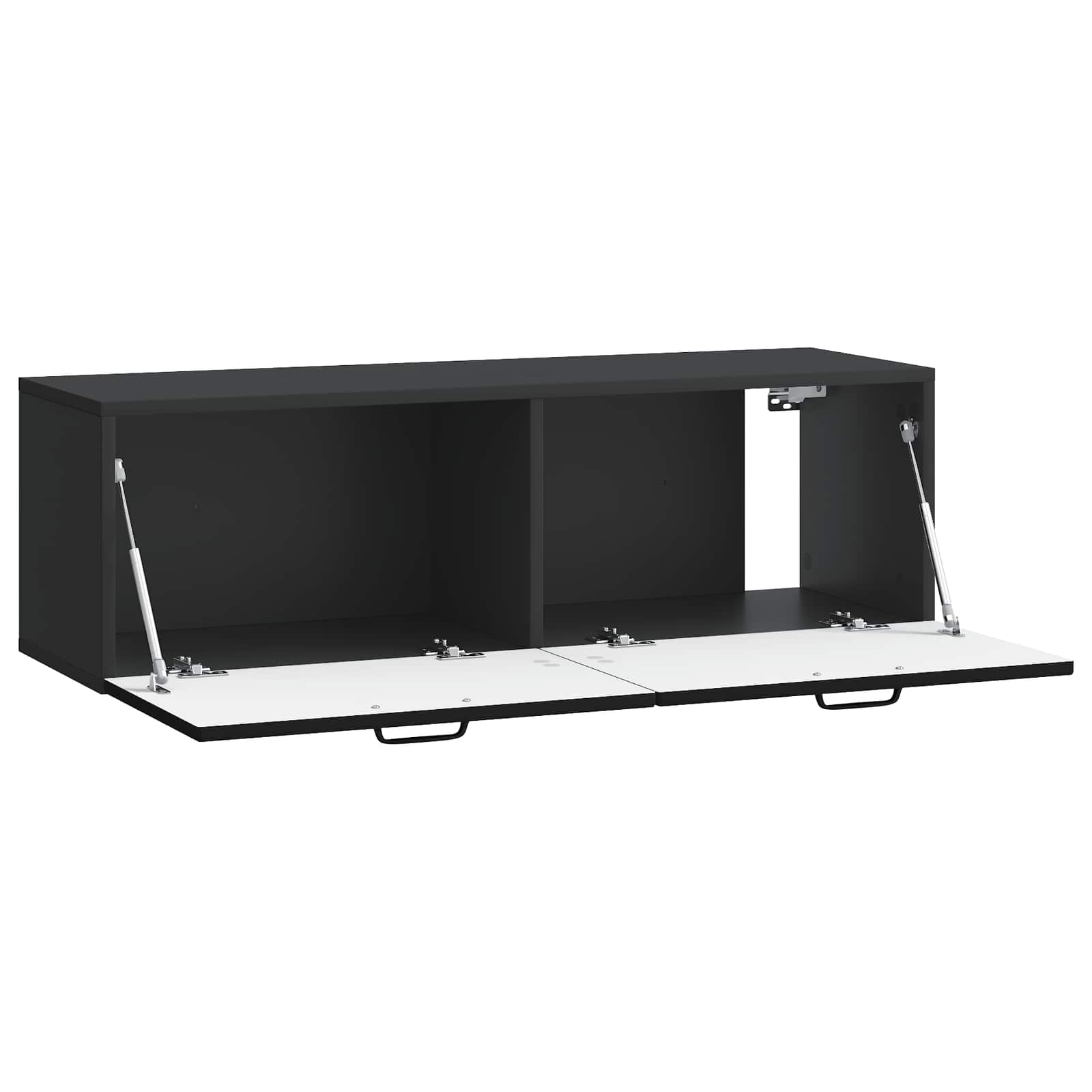 Nástěnná Tv Skříň Černá 98 X 31 X 30 Cm Kompozitní Dřevo