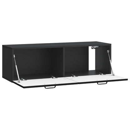 Nástěnná Tv Skříň Černá 98 X 31 X 30 Cm Kompozitní Dřevo