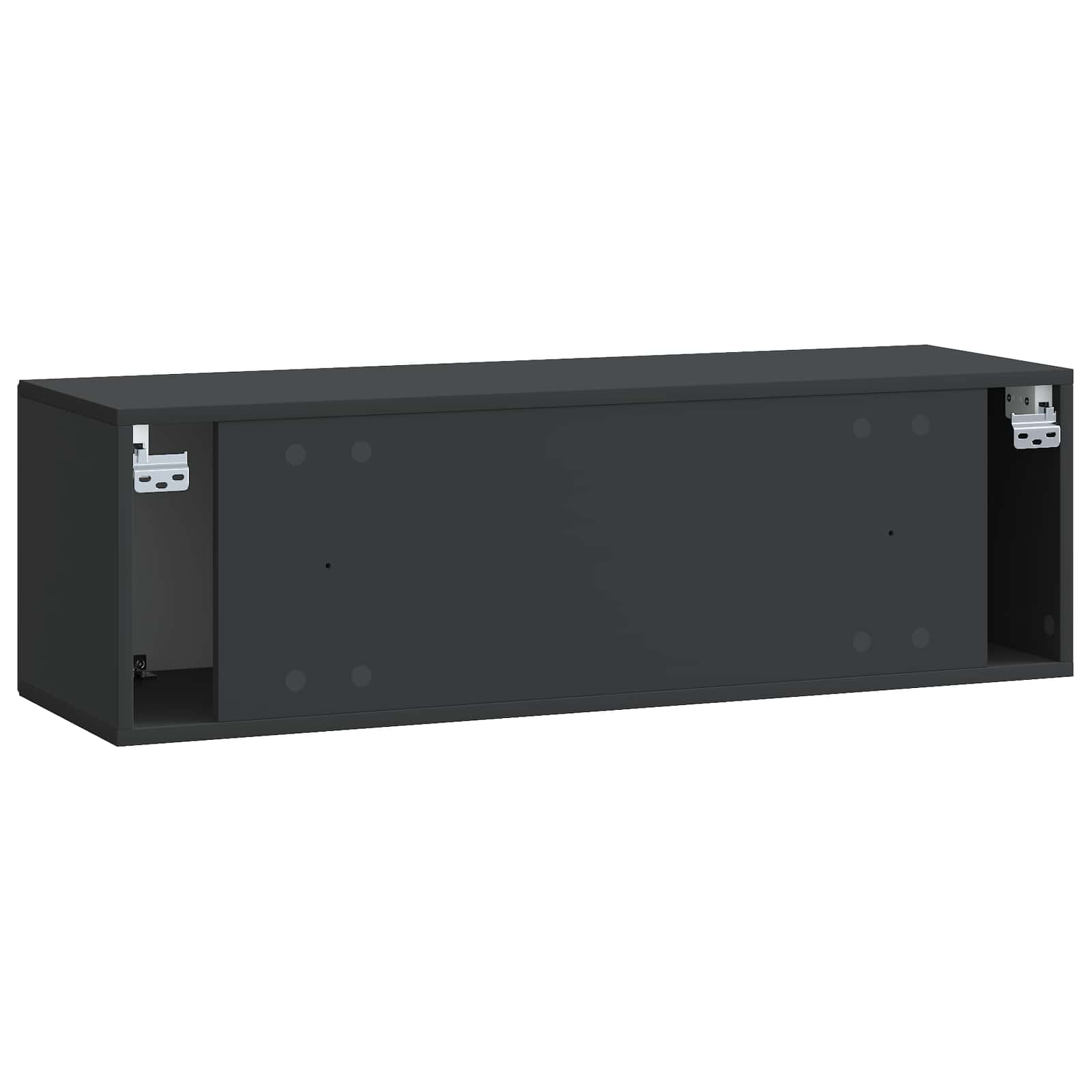 Nástěnná Tv Skříň Černá 98 X 31 X 30 Cm Kompozitní Dřevo