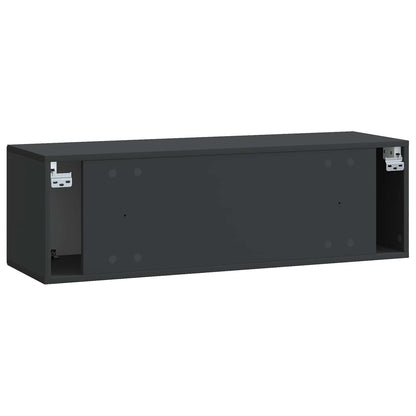 Nástěnná Tv Skříň Černá 98 X 31 X 30 Cm Kompozitní Dřevo