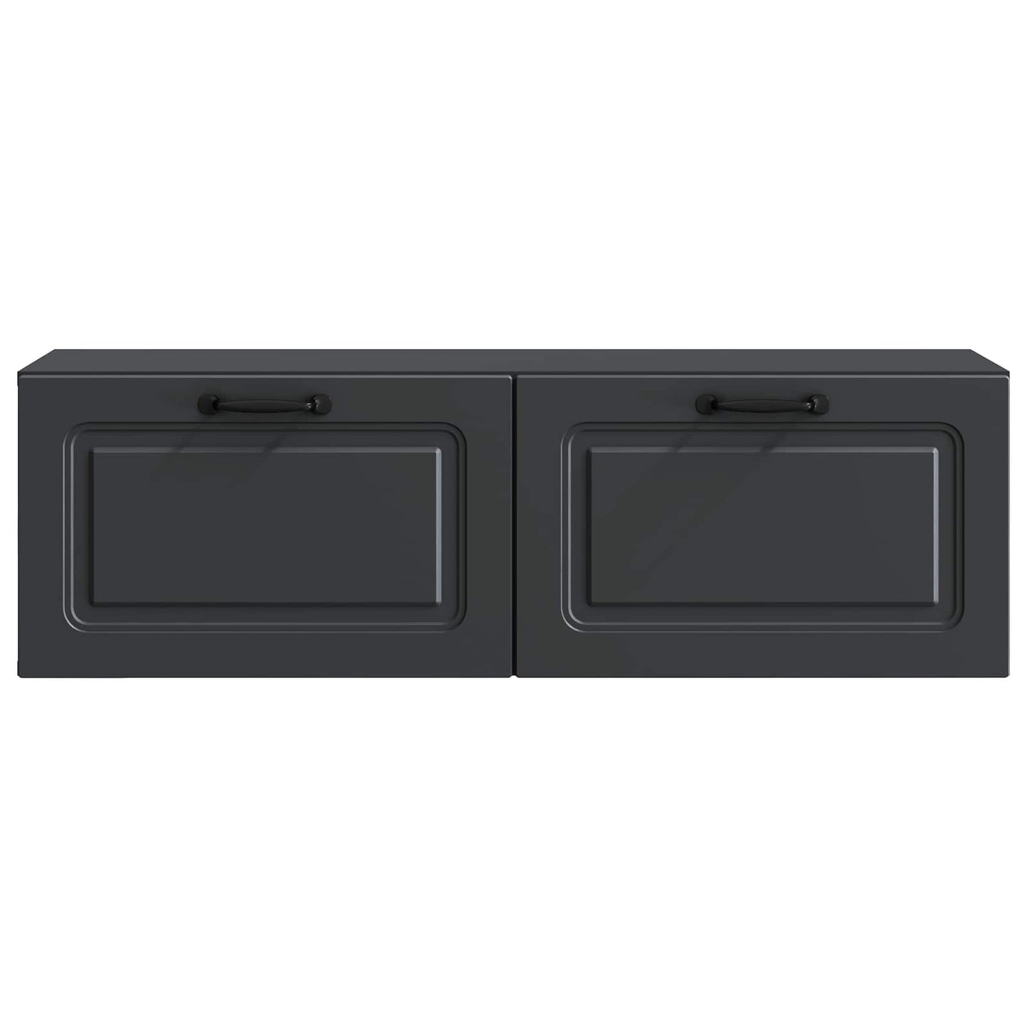 Nástěnná Tv Skříň Černá 98 X 31 X 30 Cm Kompozitní Dřevo