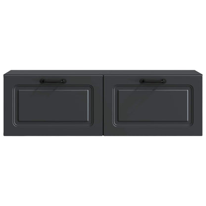 Nástěnná Tv Skříň Černá 98 X 31 X 30 Cm Kompozitní Dřevo