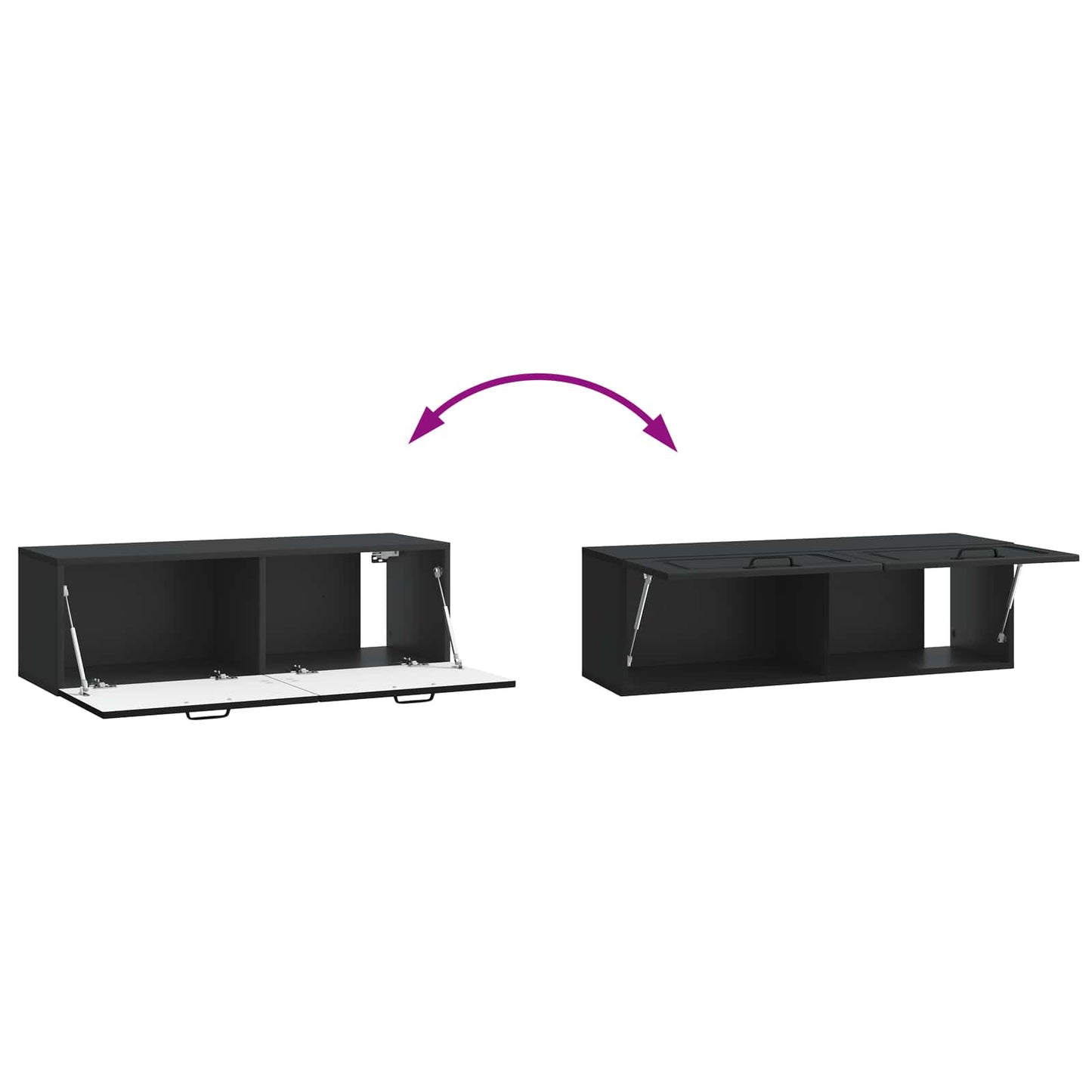 Nástěnná Tv Skříň Černá 98 X 31 X 30 Cm Kompozitní Dřevo