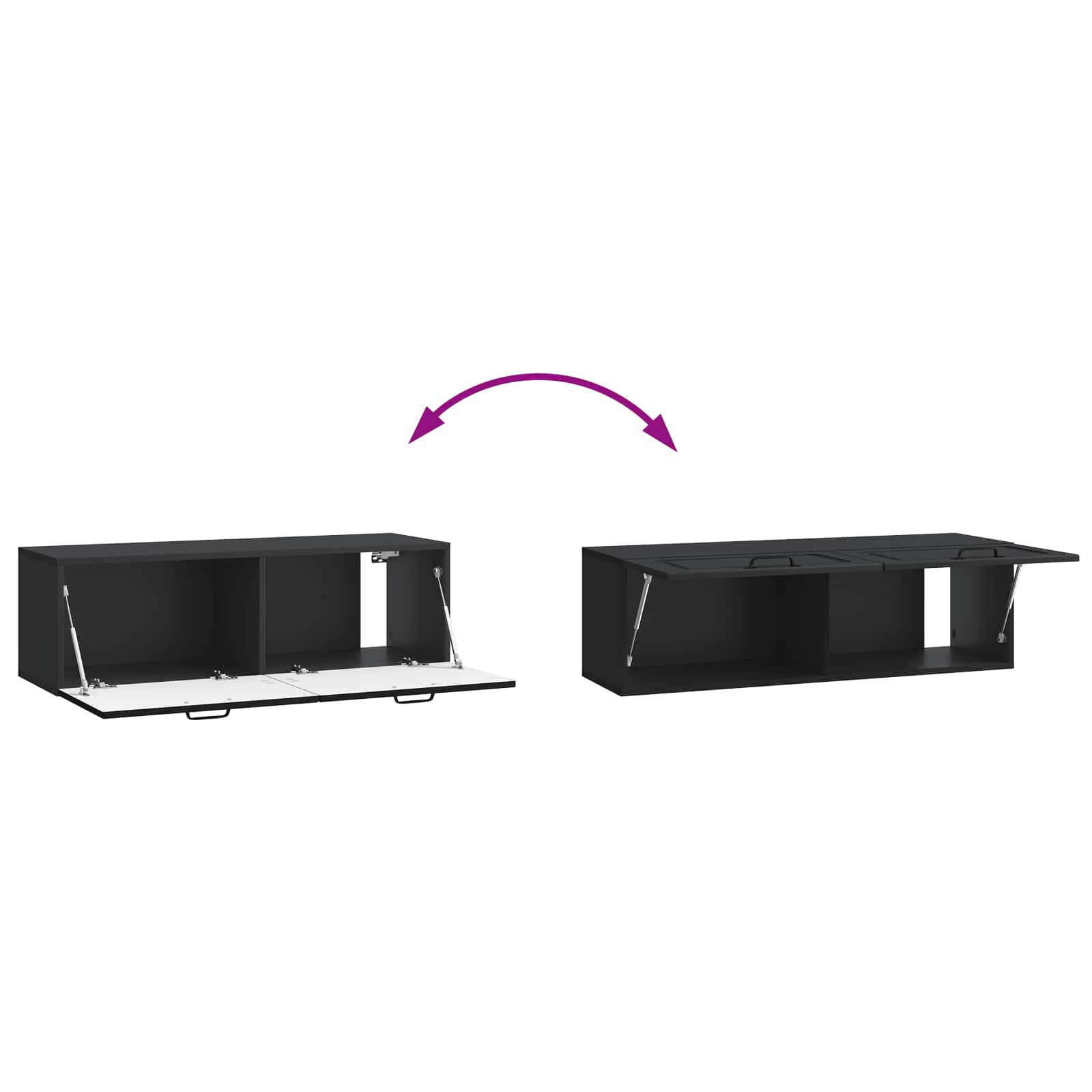 Nástěnná Tv Skříň Černá 98 X 31 X 30 Cm Kompozitní Dřevo