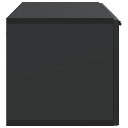 Nástěnná Tv Skříň Černá 98 X 31 X 30 Cm Kompozitní Dřevo