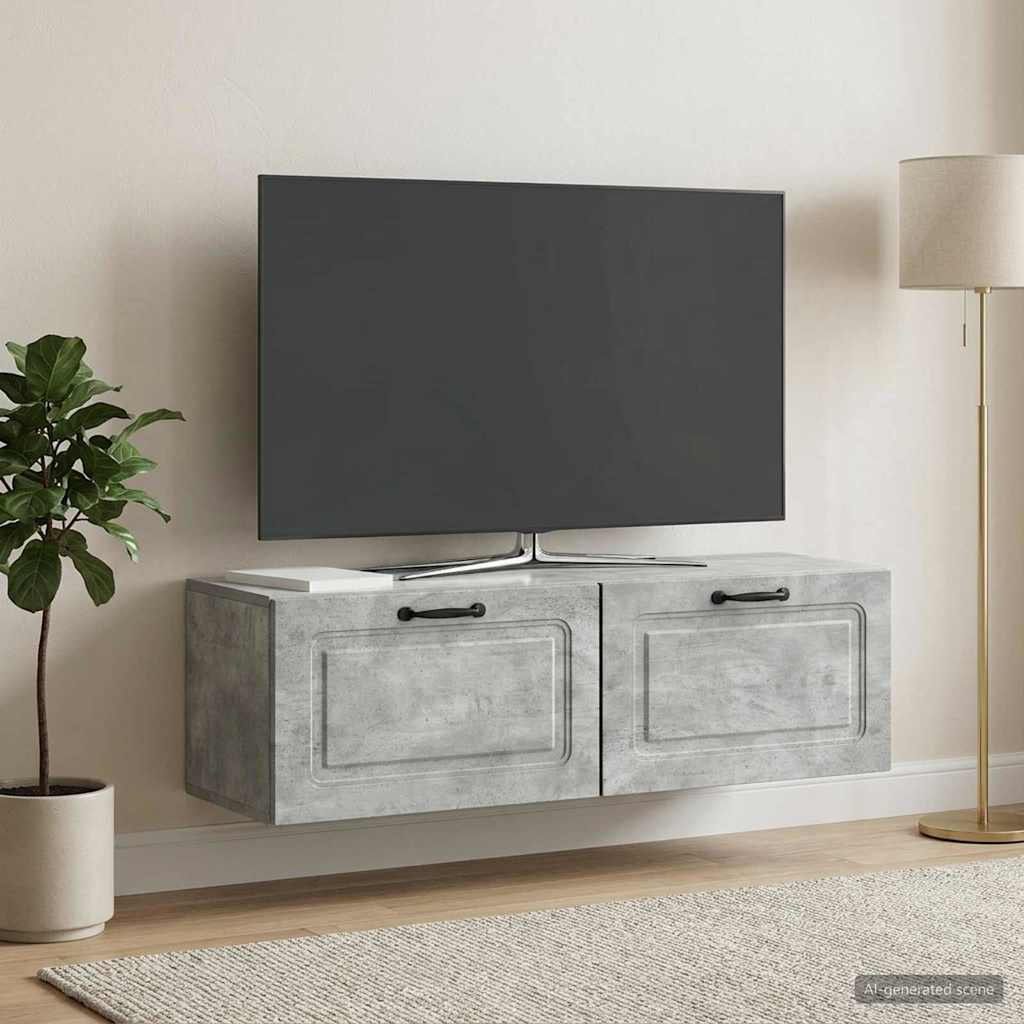 Nástěnná Tv Skříň Nástěnný Betonově Šedá 98 X 31 X 30 Cm