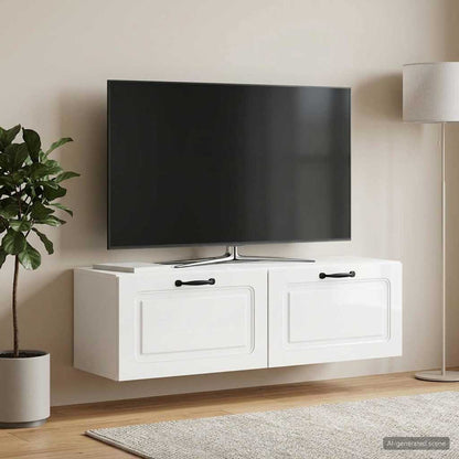 Nástěnná Tv Skříň Bílá S Vysokým Leskem 98 X 31 X 30 Cm