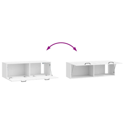 Nástěnná Tv Skříň Bílá S Vysokým Leskem 98 X 31 X 30 Cm
