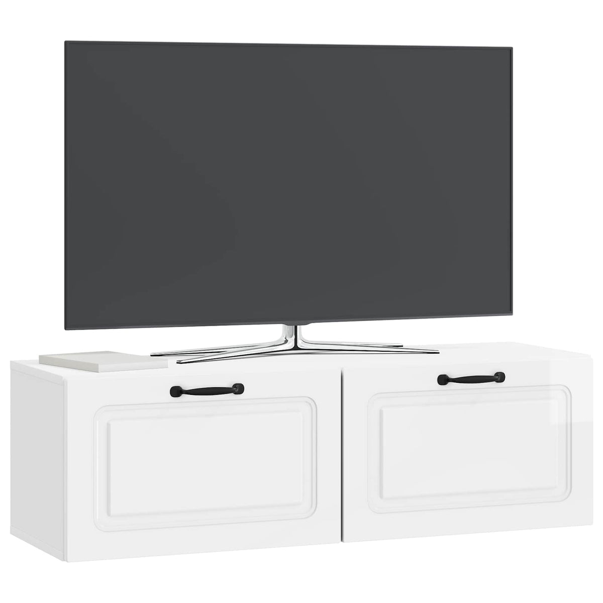 Nástěnná Tv Skříň Bílá S Vysokým Leskem 98 X 31 X 30 Cm