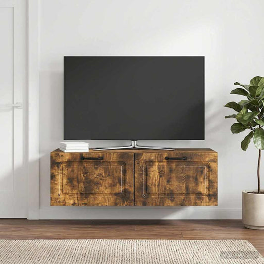 Nástěnná Tv Skříň Kouřový Dub 98 X 31 X 30 Cm Kompozitní Dřevo