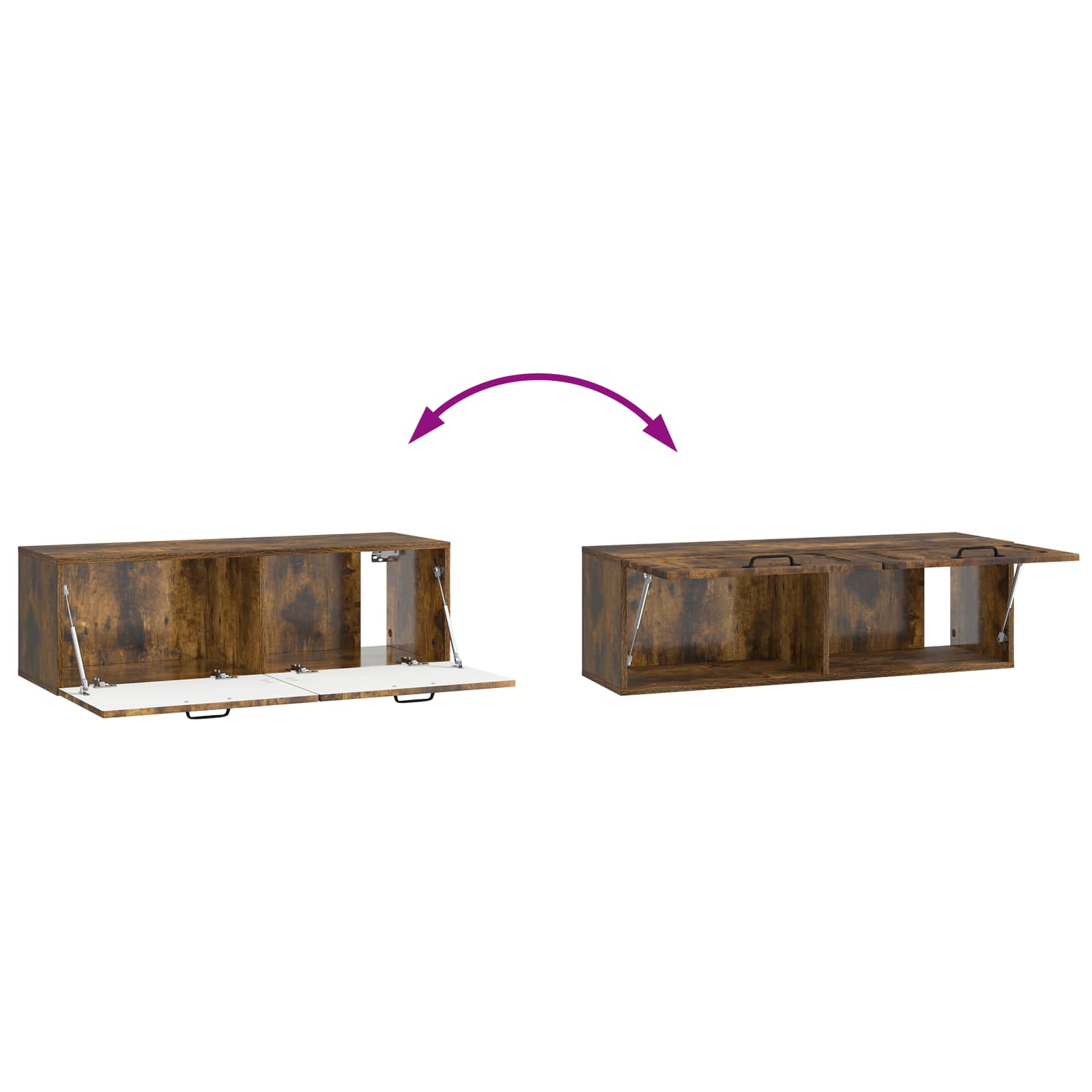 Nástěnná Tv Skříň Kouřový Dub 98 X 31 X 30 Cm Kompozitní Dřevo