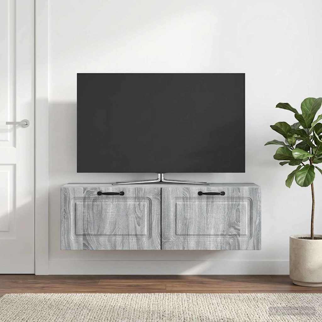 Nástěnná Tv Skříň Šedá Sonoma 98 X 31 X 30 Cm Kompozitní Dřevo