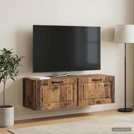 Nástěnná Tv Skříň Staré Dřevo 98 X 31 X 30 Cm Kompozitní Dřevo