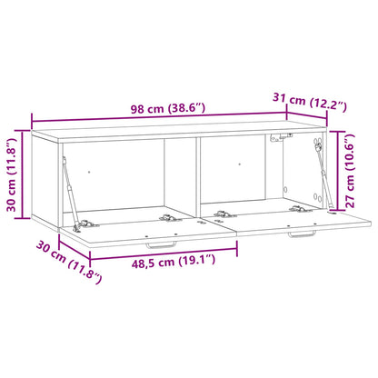 Nástěnná Tv Skříň Staré Dřevo 98 X 31 X 30 Cm Kompozitní Dřevo
