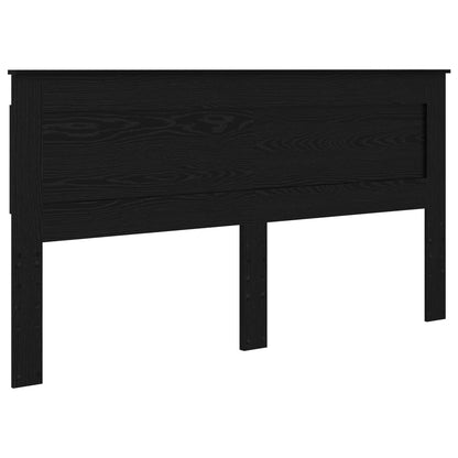 Rám Postele S Čelo Černá 200 X 200 Cm Masivní Borové Dřevo