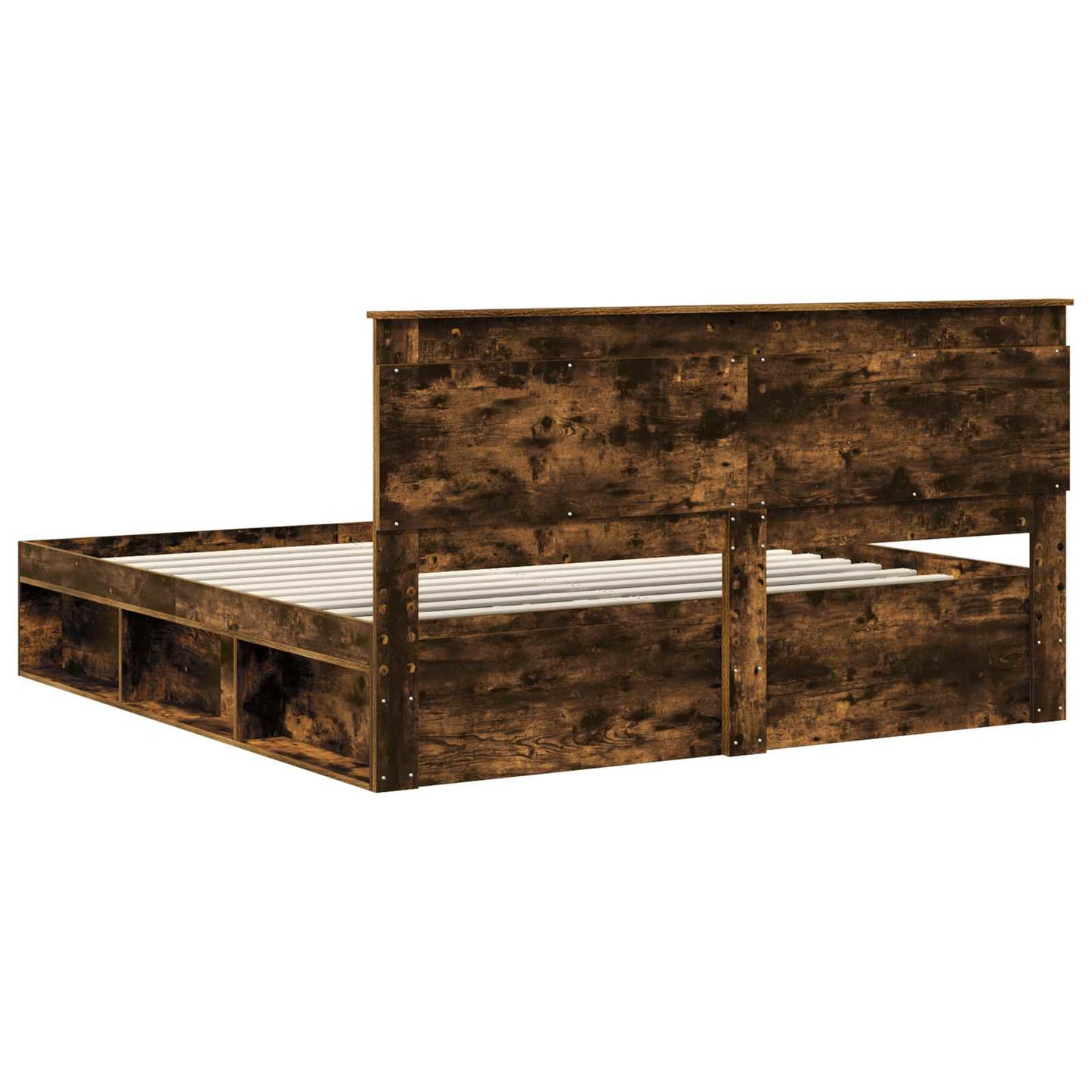 Rám Postele Kouřový Dub 200 X 200 Cm Masivní Borové Dřevo