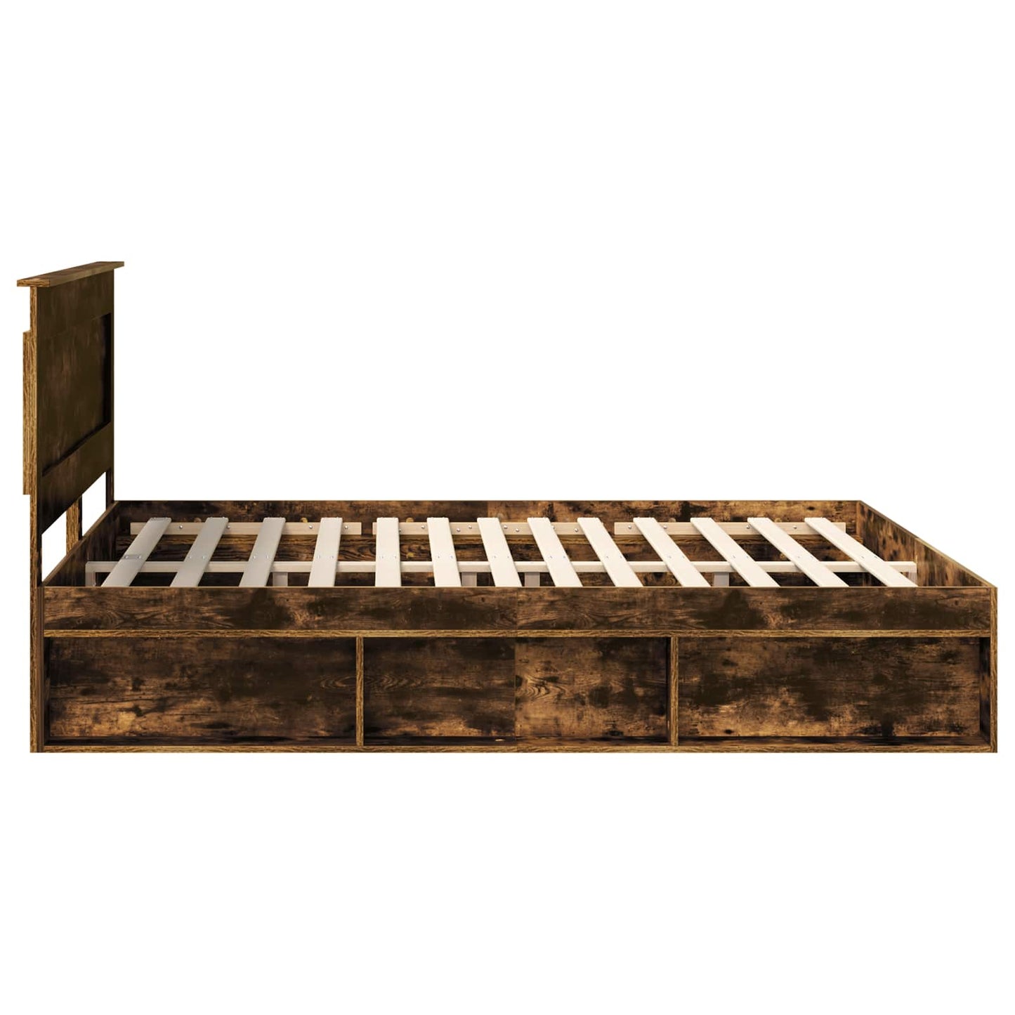 Rám Postele Kouřový Dub 200 X 200 Cm Masivní Borové Dřevo